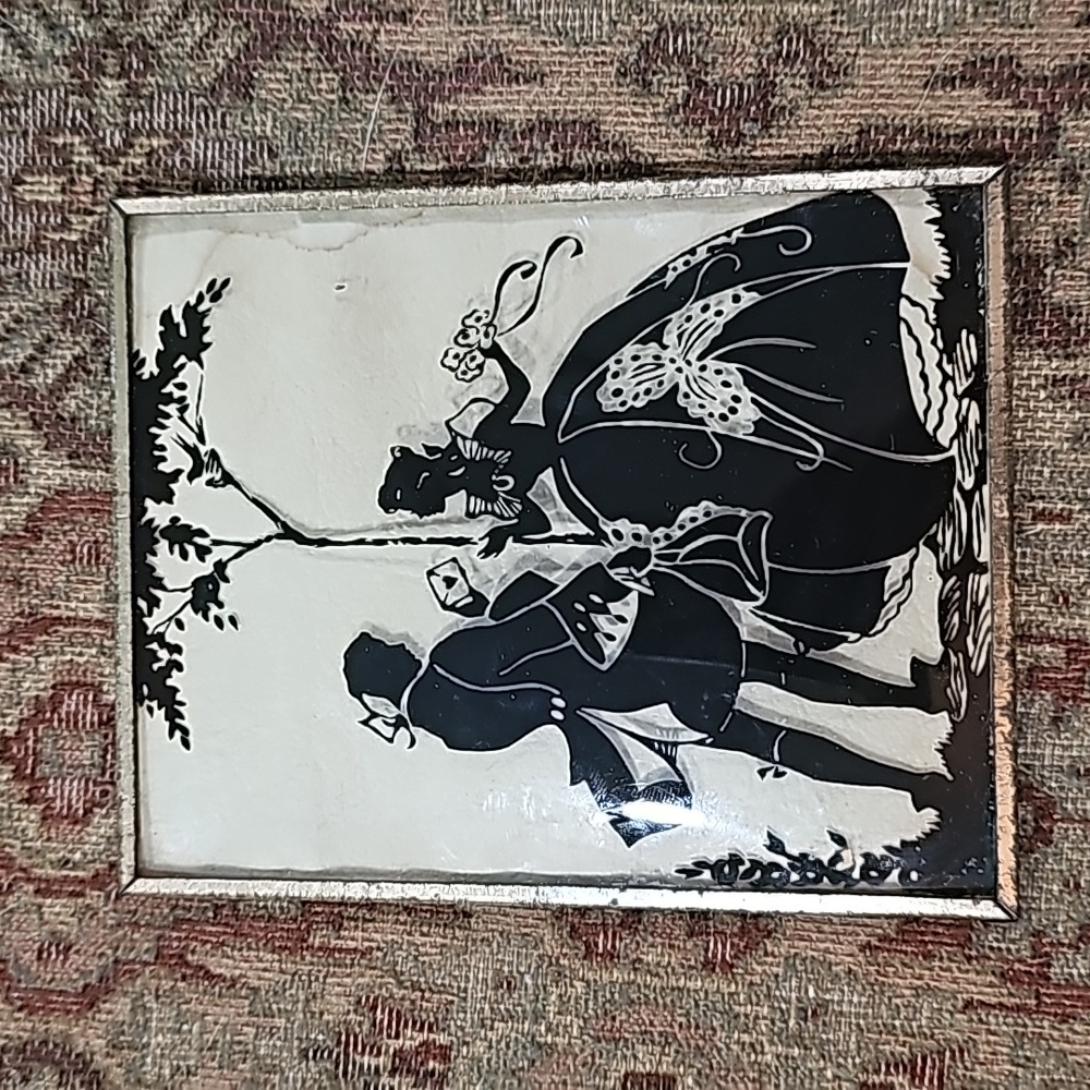 Mid Century bubble glass silhouette couple